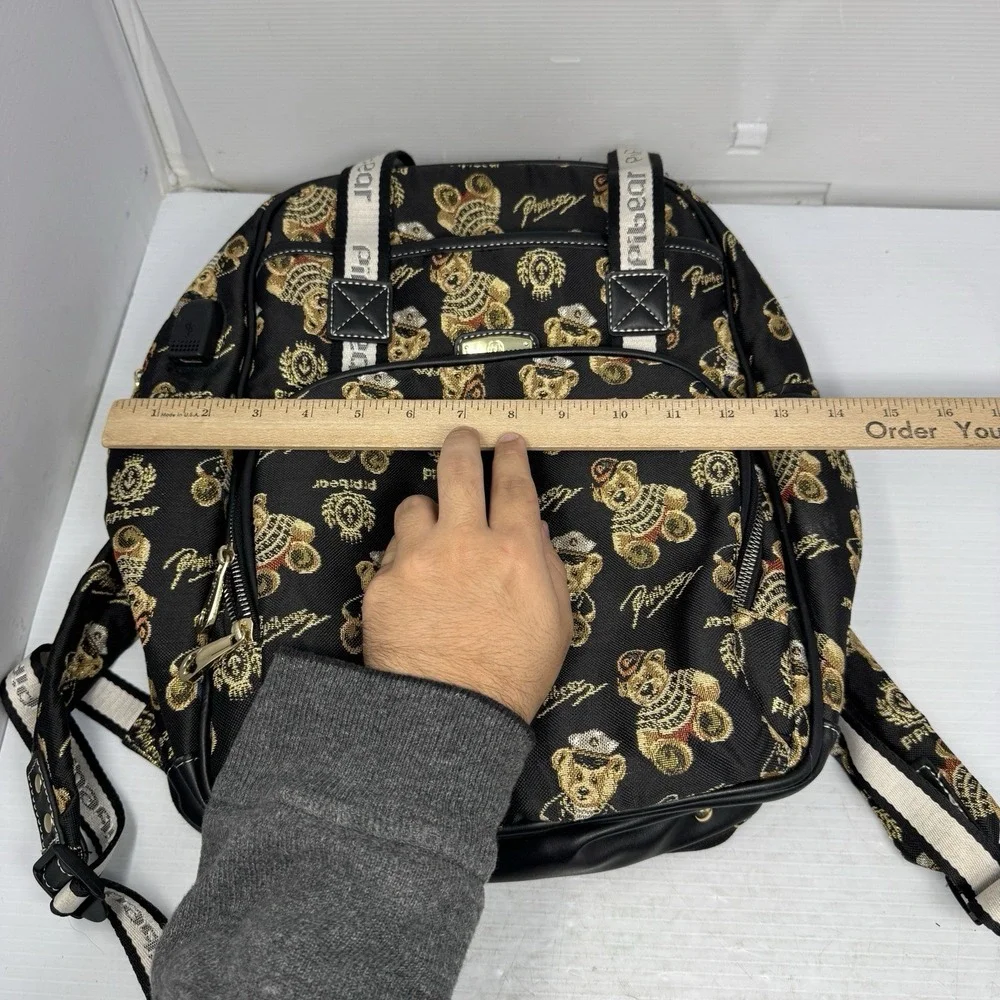 PIPI BEAR Diaper Bag Backpack Black Gold Trim Baby Bag‎ Unisex VGC